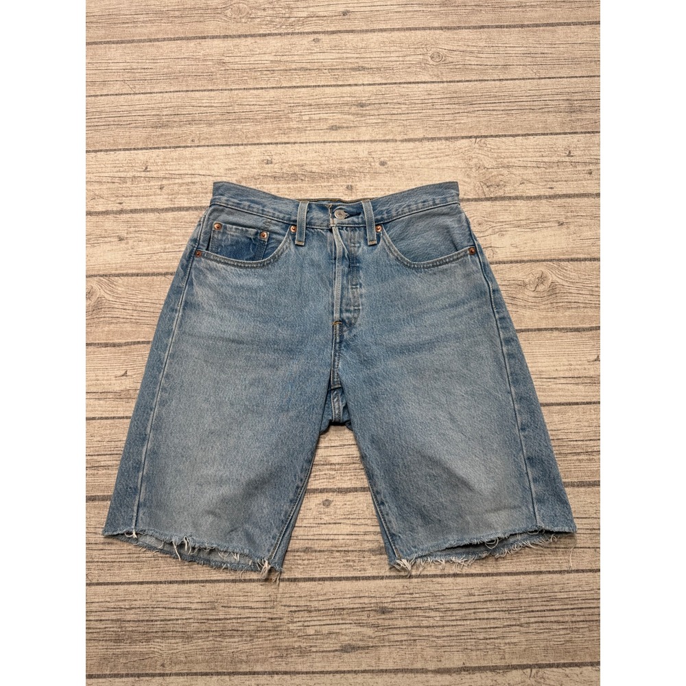 Levi's 501 Shorts Women's 26 Blue Light Wash Original Denim Cut Off High Rise
